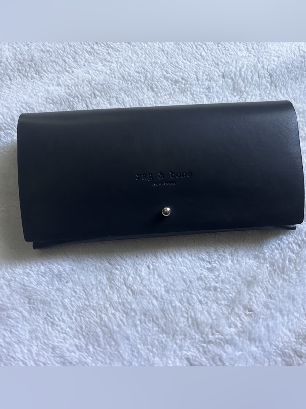 rag & bone Black Leather Snap-Closure Eyeglass Case